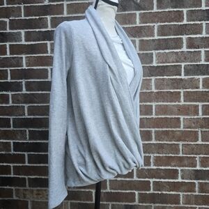 Philosophy Light Gray Wrap Sweater Blouson Waist XS